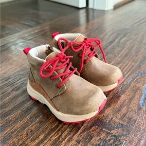 Ugg Toddler size 6 Brows Boots with red Accents